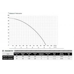 Wykres wydajności oraz parametry pompy Multi IP 1200 Auto Rain 230V IBO