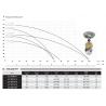 Wykres wydajności i parametry pompy głębinowej 3,5 SCM 2/14 230V IBO z 18m kablem